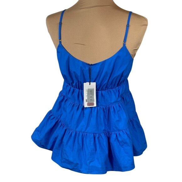 New A loves A Blue V-Neck Sleeveless Tiered Cami Top Size S Small - Picture 4 of 10